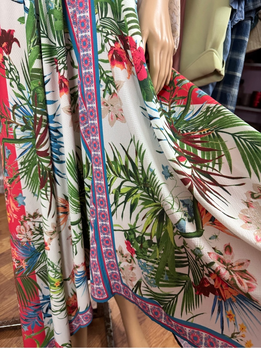 Flying Tomato Tropical Floral Maxi Dress Halter Open Back Large - Picture 6 of 7